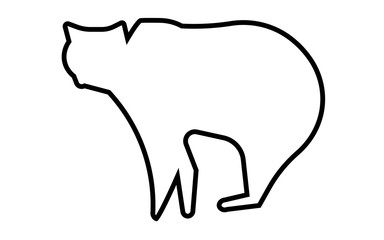 bear silhouette png outline on white background