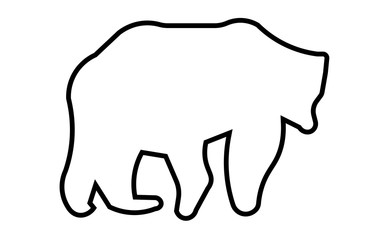bear silhouette png outline on white background