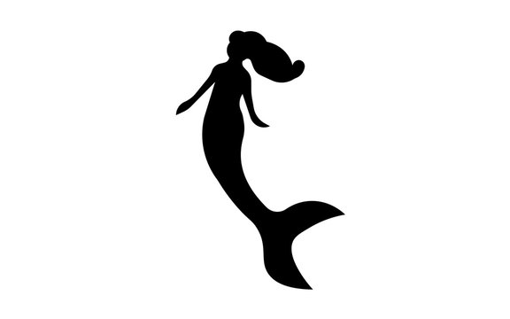 mermaid silhouette clip art on white background