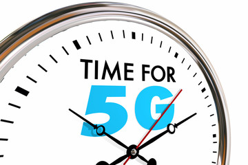 Time for 5G Wireless Network Technology Clock 3d Illustration