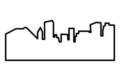 pittsburgh skyline silhouette outline on white background