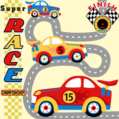 Car racing cartoon