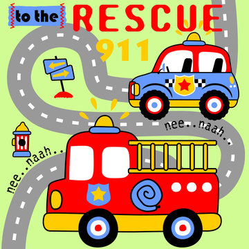Rescue team cartoon
