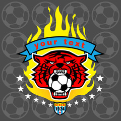 Tiger head vector illustration on sport logo