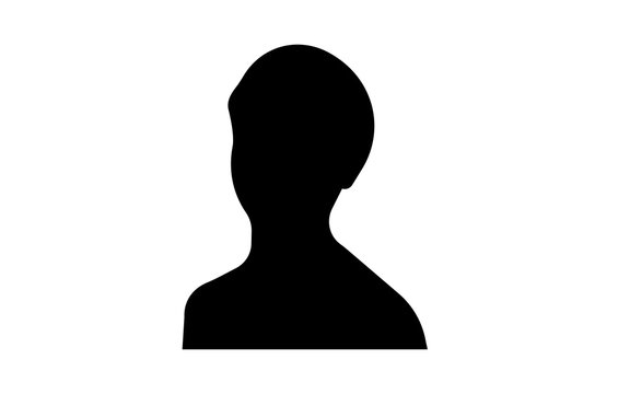 Female Headshot Silhouette On White Background