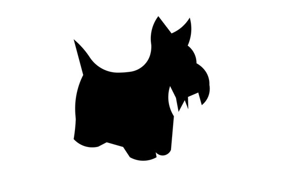 scottie dog silhouette on white background