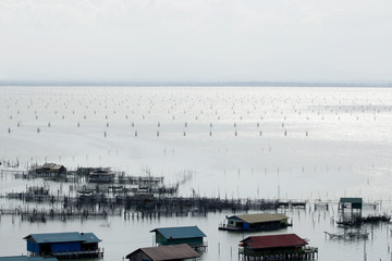 The fishery in a lake in the country, Thailand  