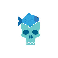 Fish Skull Logo Icon Design