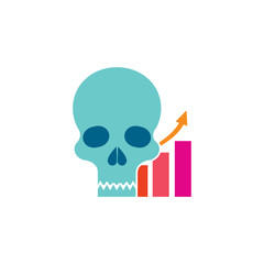 Graph Skull Logo Icon Design