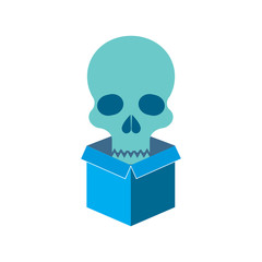 Box Skull Logo Icon Design