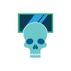 Tv Skull Logo Icon Design