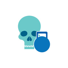 Kettle Bell Skull Logo Icon Design