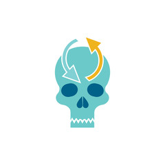 Recycle Skull Logo Icon Design