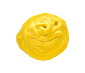 Mustard sauce on a white background