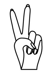 peace and love with fingers vector illustration design