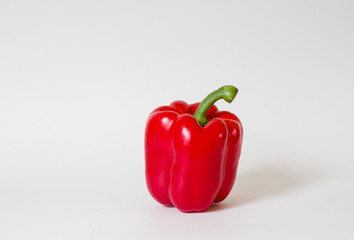 Red bell pepper isolated on white background