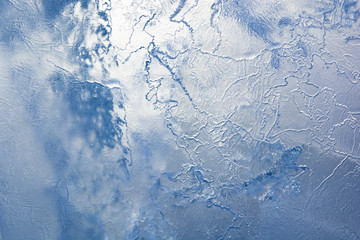 The texture of the ice. The frozen water.Winter background   