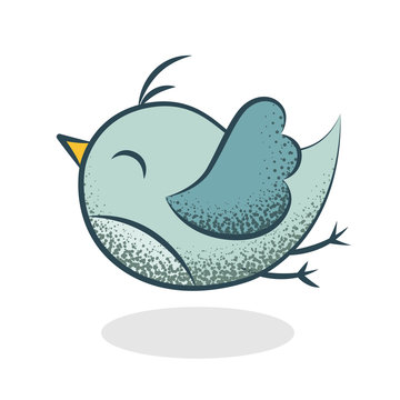Oiseau dessin bleu