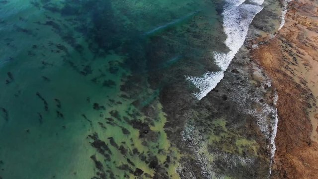 Arial view of the spanish coast with low tide