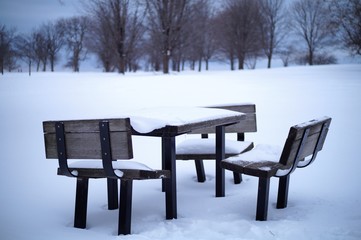 Snow and Chairs