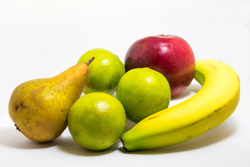 Natural fruits composition, apple lime banana pear - 194377785