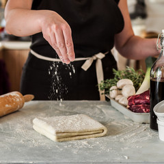 A Woman Making Puff Pastry Dough