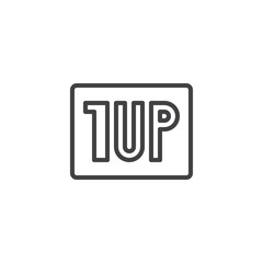 Video game level up outline icon. linear style sign for mobile concept and web design. simple line vector icon. Symbol, logo illustration. Pixel perfect vector graphics