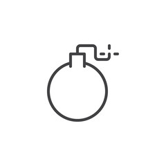 Bomb outline icon. linear style sign for mobile concept and web design. simple line vector icon. Symbol, logo illustration. Pixel perfect vector graphics