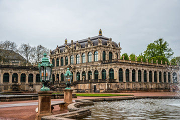 Naklejka premium Ancient royal palace in Dresden, Germany. Ancient architecture of Europe