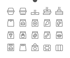 Take Out UI Pixel Perfect Well-crafted Vector Thin Line Icons 48x48 Ready for 24x24 Grid for Web Graphics and Apps with Editable Stroke. Simple Minimal Pictogram