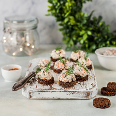 Salmon and Cheese Pate on Rye Bread