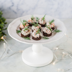 Salmon and Cheese Pate on Rye Bread