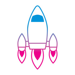 video game retro rocket launch style vector illustration degrade color line image