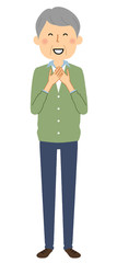 シニア男性　おじいちゃん　喜ぶ