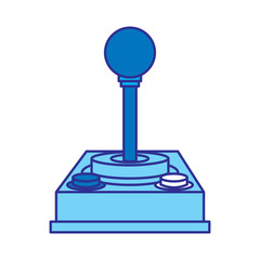 control video game joystick retro device vector illustration blue design