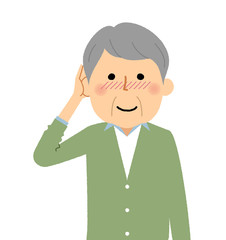 シニア男性　おじいちゃん　照れる