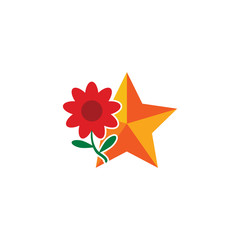 Flower Star Logo Icon Design