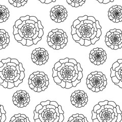 flowers bloom floral natural pattern decoration vector illustration dotted line image