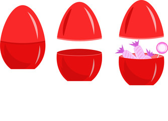 Plastic easter egg gift. Egg with a surprise. A gift for Easter.