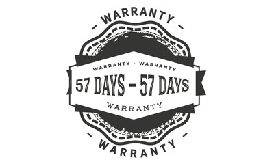 57 days warranty icon vintage rubber stamp guarantee