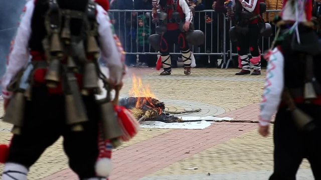 Kukeri - masquerade festival in Rakovski, Bulgaria