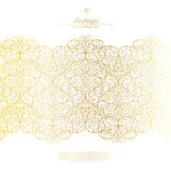 Arabesque eastern element classic white and gold background vector