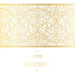 Arabesque eastern element white and gold background vector
