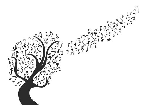 black music note tree