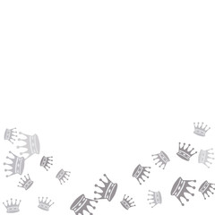 Elegant vector background with colored crowns. Simple gentle template for the card, invitation, printing. Fashionable decoration with beautiful crowns.
