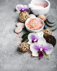 Spa concept with orchid flowers