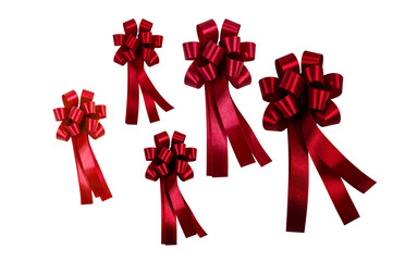 Red ribbon isolated on white background,with clipping path