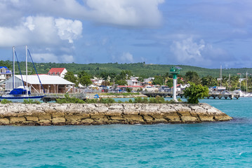 Guadeloupe, Marie-Galante island, view of the harbor in Grand-Bourg
