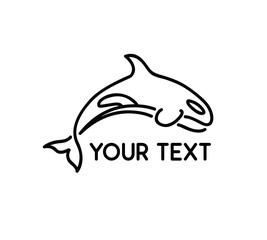 killer whale line logo illustration design.simple line style design.designed for brand and identity