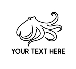octopus line logo illustration design.simple line style design.designed for brand and identity